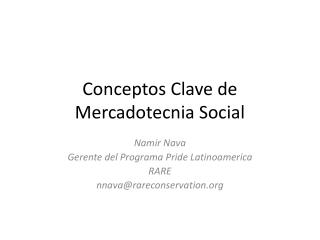 Conceptos Clave de Mercadotecnia Social