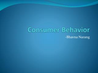 Consumer Behavior