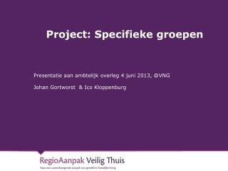 Project: Specifieke groepen