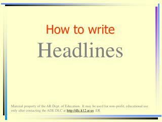 How to write Headlines