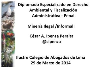 Diplomado Especializado en Derecho Ambiental y Fiscalización Administrativa - Penal