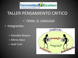 TALLER PENSAMIENTO CRITICO