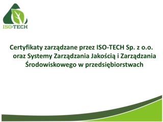 Przedstawienie certyfikatów zarządzanych przez ISO-TECH Sp. z o.o.: Przyjazny Rowerom,