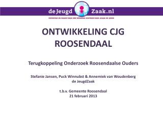 ONTWIKKELING CJG ROOSENDAAL