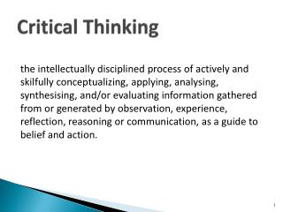 Critical Thinking