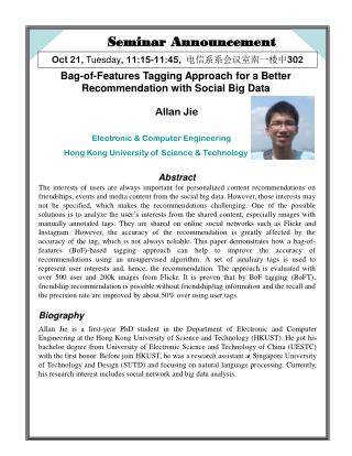 Bag-of-Features Tagging Approach for a Better Recommendation with Social Big Data Allan Jie