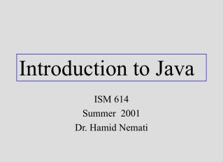 Introduction to Java