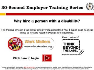 30-Second Employer Training Series