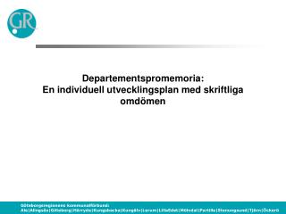 Departementspromemoria: En individuell utvecklingsplan med skriftliga omdömen