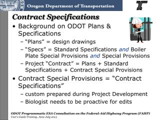 Contract Specifications