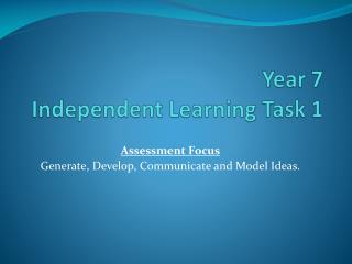 Year 7 Independent Learning Task 1