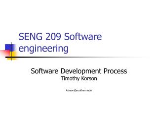 SENG 209 Software engineering