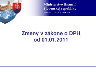 Zmeny v zákone o DPH od 01.01.2011