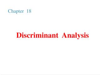 Discriminant Analysis