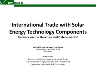 International Trade with Solar Energy Technology Components