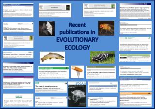 Recent publications in EVOLUTIONARY ECOLOGY
