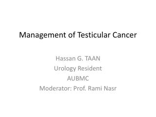 Management of Testicular Cancer