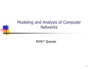 Modeling and Analysis of Computer Networks