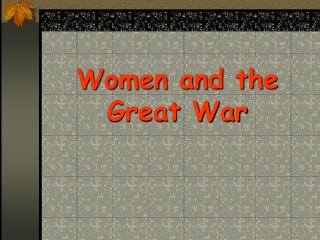 Women and the Great War