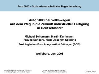 Auto 5000 – Sozialwissenschaftliche Begleitforschung