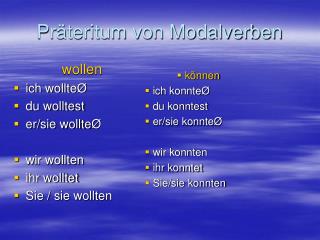 Präteritum von Modalverben