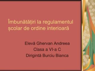 Îmbunătățiri la regulamentul școlar de ordine interioară