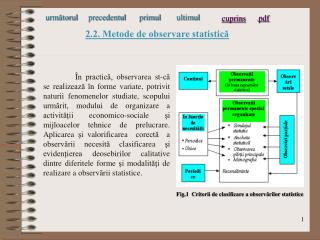 2.2. Metode de observare statistică