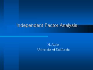 Independent Factor Analysis