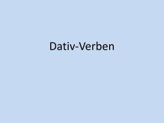 Dativ-Verben