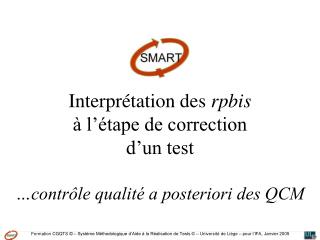 Interprétation des rpbis à l’étape de correction d’un test