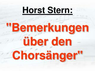 Horst Stern: