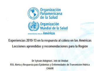 Casos acumulados de Cólera Región de las Américas septiembre del 2013