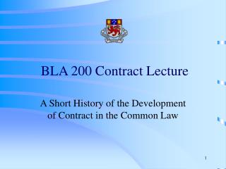 BLA 200 Contract Lecture