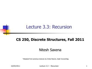 Lecture 3.3: Recursion
