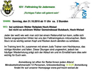 IGV - Falltraining für Jedermann