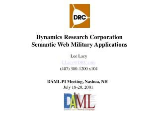 Dynamics Research Corporation Semantic Web Military Applications