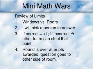 Mini Math Wars