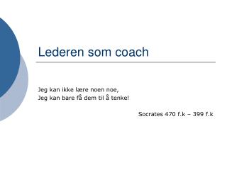 Lederen som coach