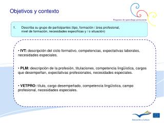 Objetivos y contexto