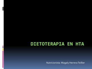 DIETOTERAPIA EN HTA