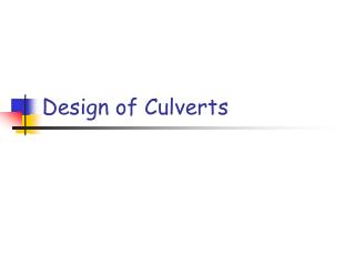 Design of Culverts