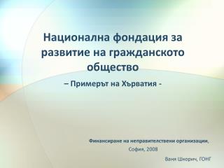 Национална фондация за развитие на гражданското общество – Примерът на Хърватия -