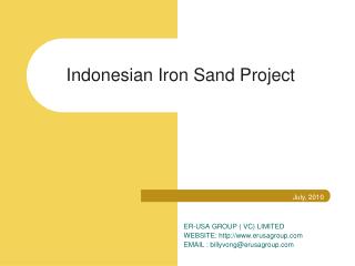 Indonesian Iron Sand Project