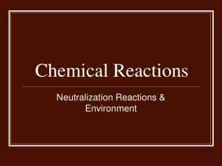 Chemical Reactions