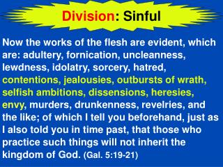 Division : Sinful