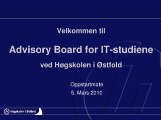 Velkommen til Advisory Board for IT-studiene ved Høgskolen i Østfold