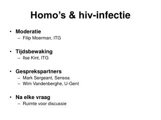 Homo’s &amp; hiv-infectie