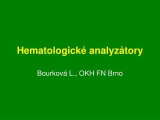 Hematologické analyzátory