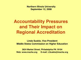 Accountability Pressures and Their Impact on Regional Accreditation