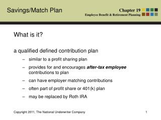 What is it? a qualified defined contribution plan similar to a profit sharing plan